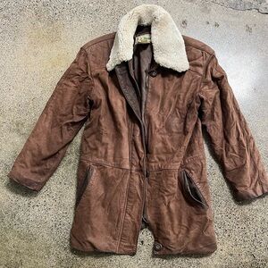 Vintage LL Bean suede coat with removable fleece collar